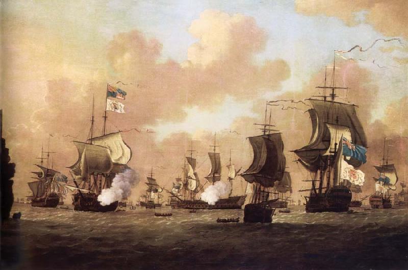 Monamy, Peter The Surrender of the Spanish Fleet to the British at Havana Germany oil painting art